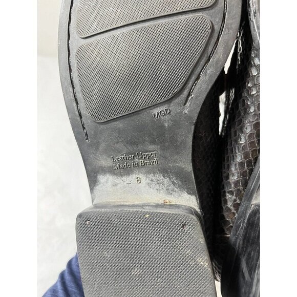 Apostrophe Ratler Leather Loafers 8 M snake print brown black - Picture 10 of 16